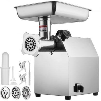 VEVOR Electric Meat Grinder, 794 Lb/H Capacity, 1100W (4600W MAX) Industrial Meat Mincer with 2 Blade, 3 Grinding Plates, Sausage Tubes 304 Stainless Steel Commercial Meat - DDJRJ750W80038FEQV1 - view 1