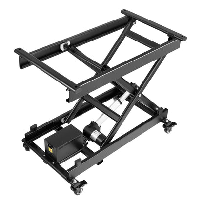 VEVOR Electric Lift Table, 330 lbs Capacity Single Scissor Lift Table, 8 - 28 in Height Adjustable Lifting Platform, Coffee Table lift with 4 Wheels, for Material Handling and Transportation, Black - DDJSSJPT350LBSAZ9V1 - view 10