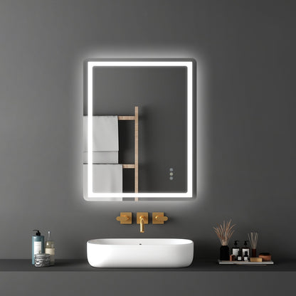 VEVOR LED Bathroom Mirror, 28" x 36" LED Bathroom Vanity Mirror with Frontlit and Backlit, Anti-Fog Memory Mirror with Lights, Stepless 3 Colors Temperature Dimmable Bathroom Mirror, Wall Mounted - DDJXJ2836INCX9WBYV1 - view 9