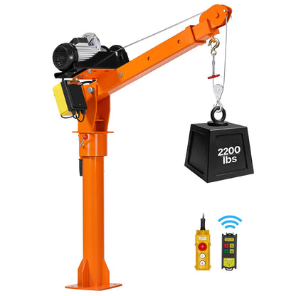 VEVOR Electric Truck Crane, 2200 lbs Pickup Truck Crane with 2200 LBS Electric Hoist, 360° Rotating Telescopic Boom, Premium Galvanized Steel, Foldable Pickup Bed Jib Hoist for Machine Lumber Lifting - DDKCZDJDDHLC2KMS3001V1 - view 1