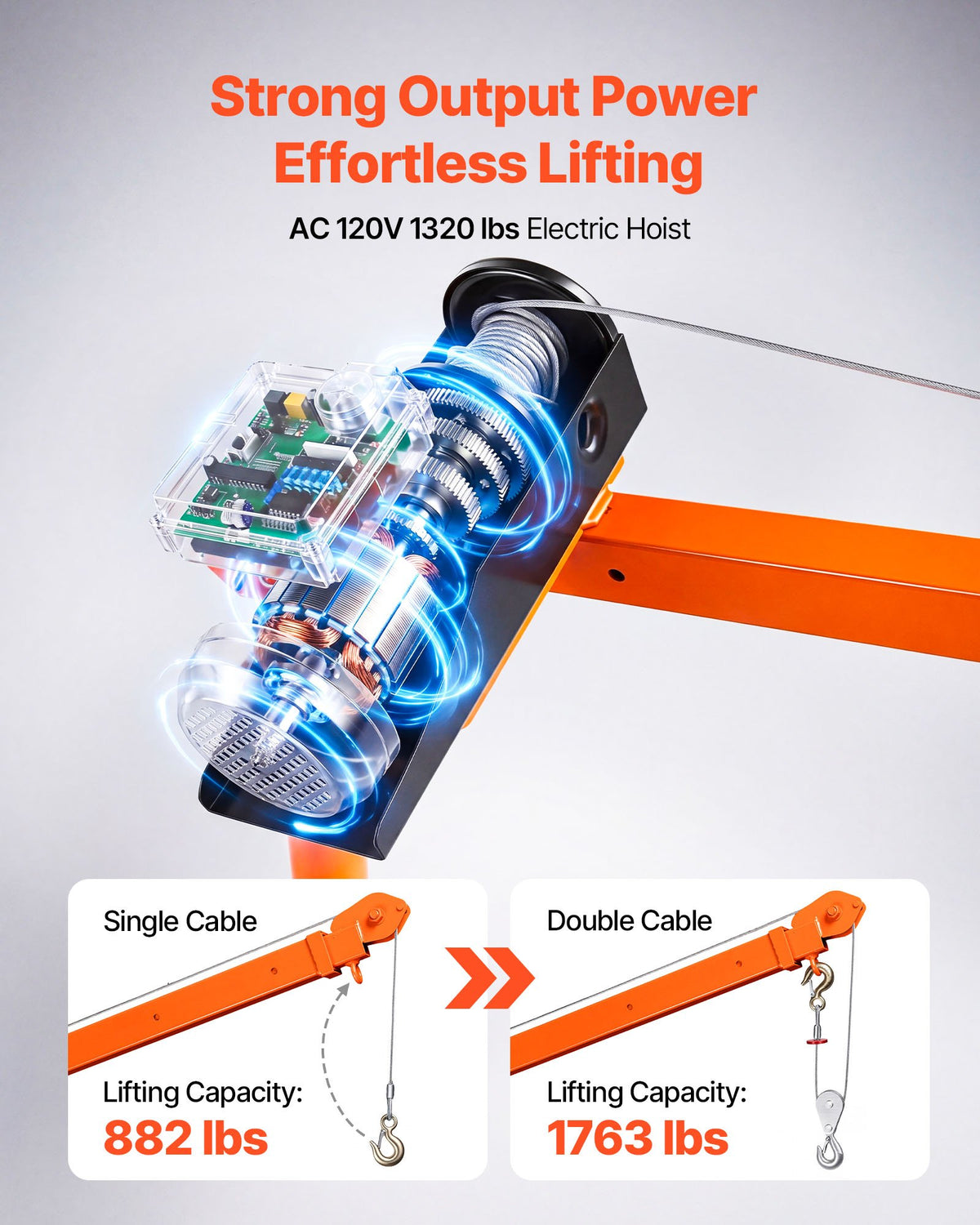 VEVOR Electric Truck Crane, 1100 lbs Pickup Truck Crane with PA800 Electric Hoist, 360° Rotating Telescopic Boom, Premium Galvanized Steel,Foldable Pickup Bed Jib Hoist for Machine Lumber Lifting - DDKCZDJDDHLCGBNL4001V1 - view 4