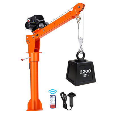 VEVOR Electric Truck Crane, 2200 lbs Pickup Truck Crane with 12V 6000 lbs Electric Winch, 360° Rotating Telescopic Boom, Premium Galvanized Steel, Foldable Pickup Bed Jib for Machine Lumber Lifting - DDKCZDJDDJPCV711N001V9 - view 1