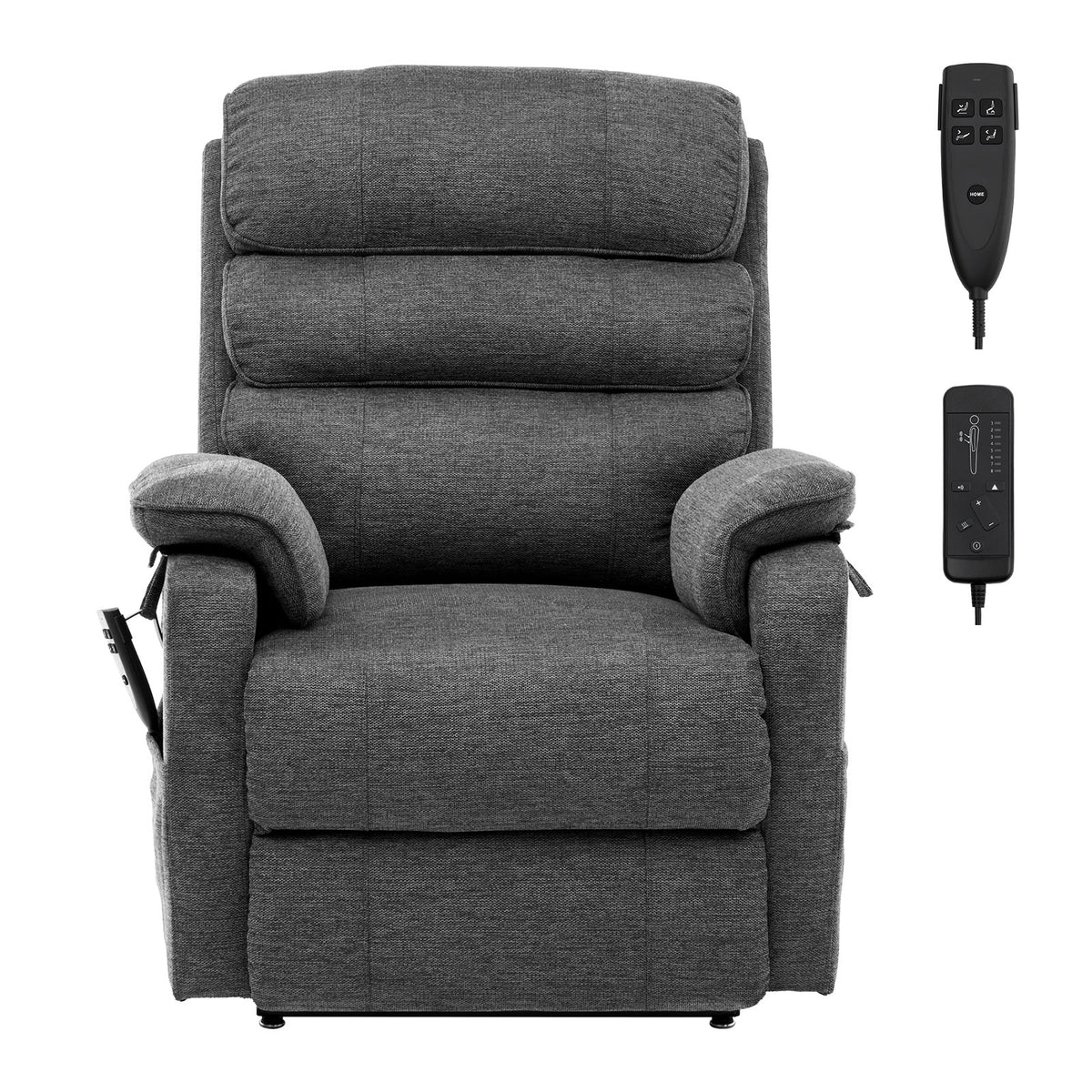 VEVOR Power Lift Recliner Chair, Lift Chair with Heat and Massage for Elderly, Dual Motor Recliner Chair with 2 Anti-Fall Ropes, Infinite Position Adjustment Electric Recliner (Medium, Dark Gray) - DDKDTYSDJZCCE9P4DV1 - view 10