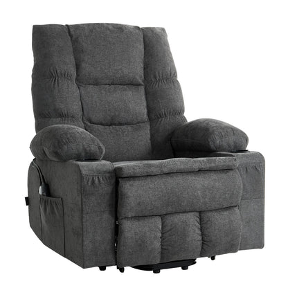 VEVOR Power Lift Recliner Chair, Large Electric Lift Chair with Heat and Massage for Elderly, Infinite Position Adjustment, Chenille Fabric, with Side Pockets, Cup Holders and USB Port, Dark Gray - DDKDTYZSBLDCW3F6T001V1 - view 10