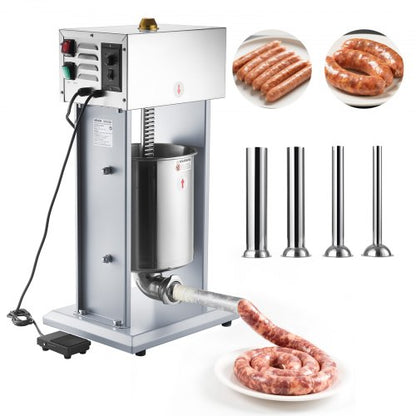 VEVOR Electric Sausage Stuffer, 22 LBS / 10 L Vertical Meat Filler with Stepless Speed Adjustment, Stainless Steel Sausage Stuffing Machine, Foot Pedal & 4 Filling Tubes, for Commercial and Home Use - DDKGCJ10LLSTSI76E001V1 - view 2