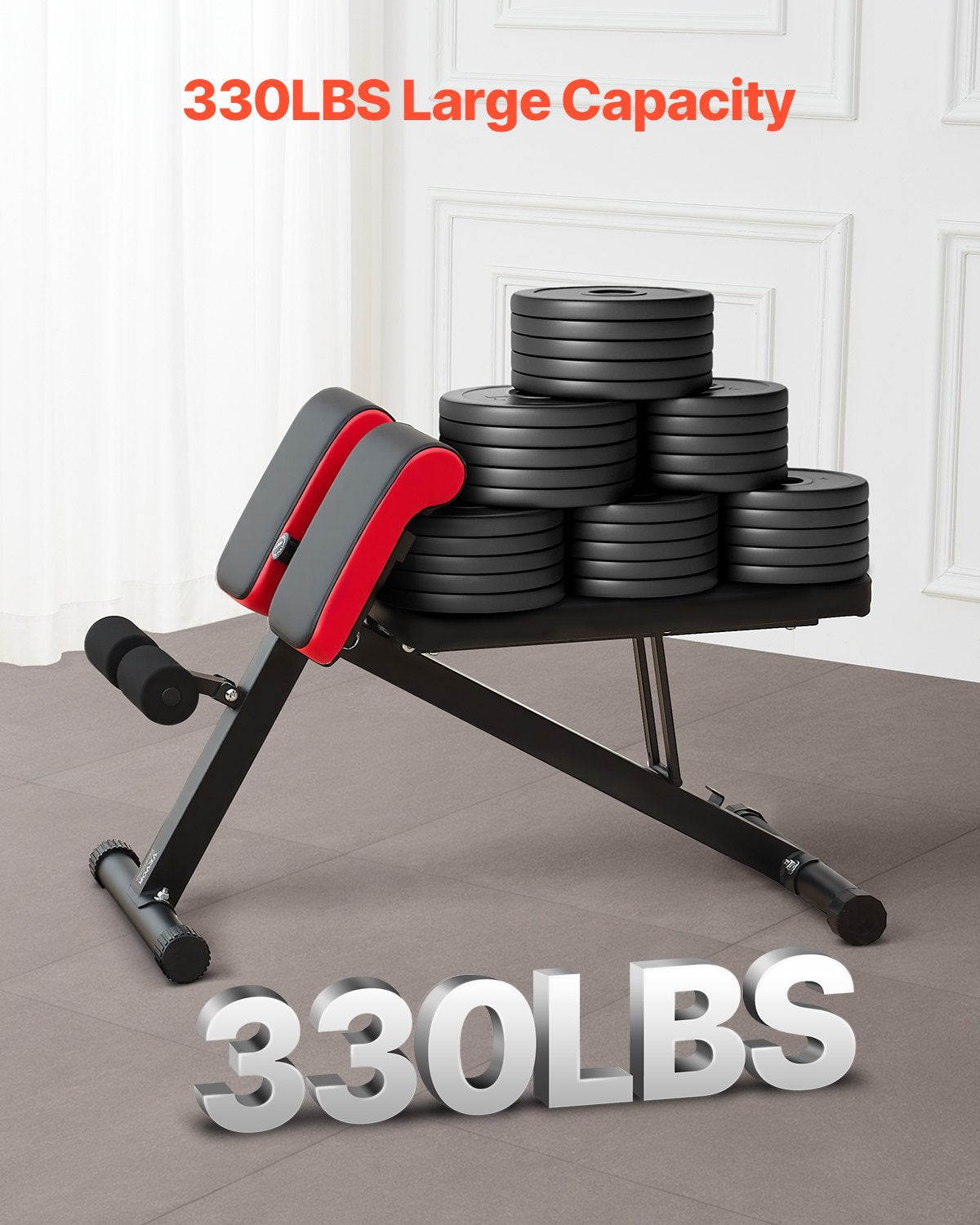 VEVOR Multi-Functional Weight Bench for Full Body Workout, Roman Chair Hyperextension Bench, 330 lbs Adjustable & Foldable Equipment for Back Arm Core Ab Workout, Sit Up Exercise Machine for Home Gym - DDKLMYAX330L58RT2V0 - view 4