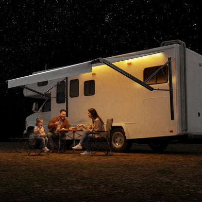 VEVOR Motorized RV Awning Complete Kit, 17.06FT Electric Retractable RV Awning with Aluminum Alloy Frame & Waterproof Fabric, Outdoor Camping Trailer Awnings Fit Most RVs (17FT Type, Gradient Gray) - DDKSSSFCZYP1ARAA5001V9 - view 9