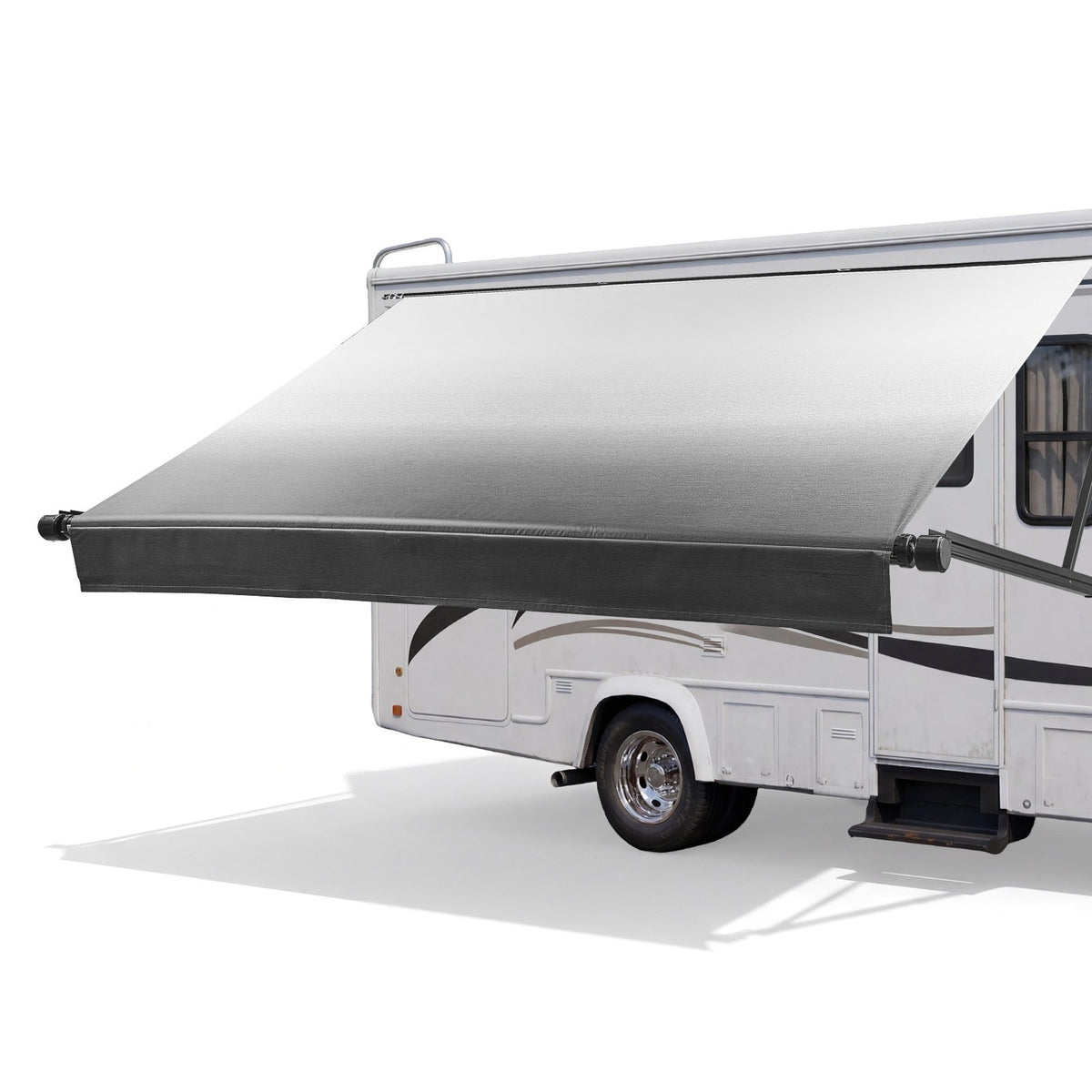 VEVOR Motorized RV Awning Complete Kit, 15.06FT Electric Retractable RV Awning with Aluminum Alloy Frame & Waterproof Fabric, Outdoor Camping Trailer Awnings Fit Most RVs (15FT Type, Gradient Black) - DDKSSSFCZYP1FIVQR001V9 - view 1