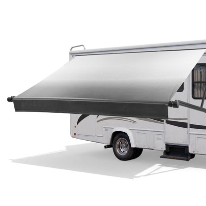 VEVOR Motorized RV Awning Complete Kit, 15.06FT Electric Retractable RV Awning with Aluminum Alloy Frame & Waterproof Fabric, Outdoor Camping Trailer Awnings Fit Most RVs (15FT Type, Gradient Black) - DDKSSSFCZYP1FIVQR001V9 - view 1