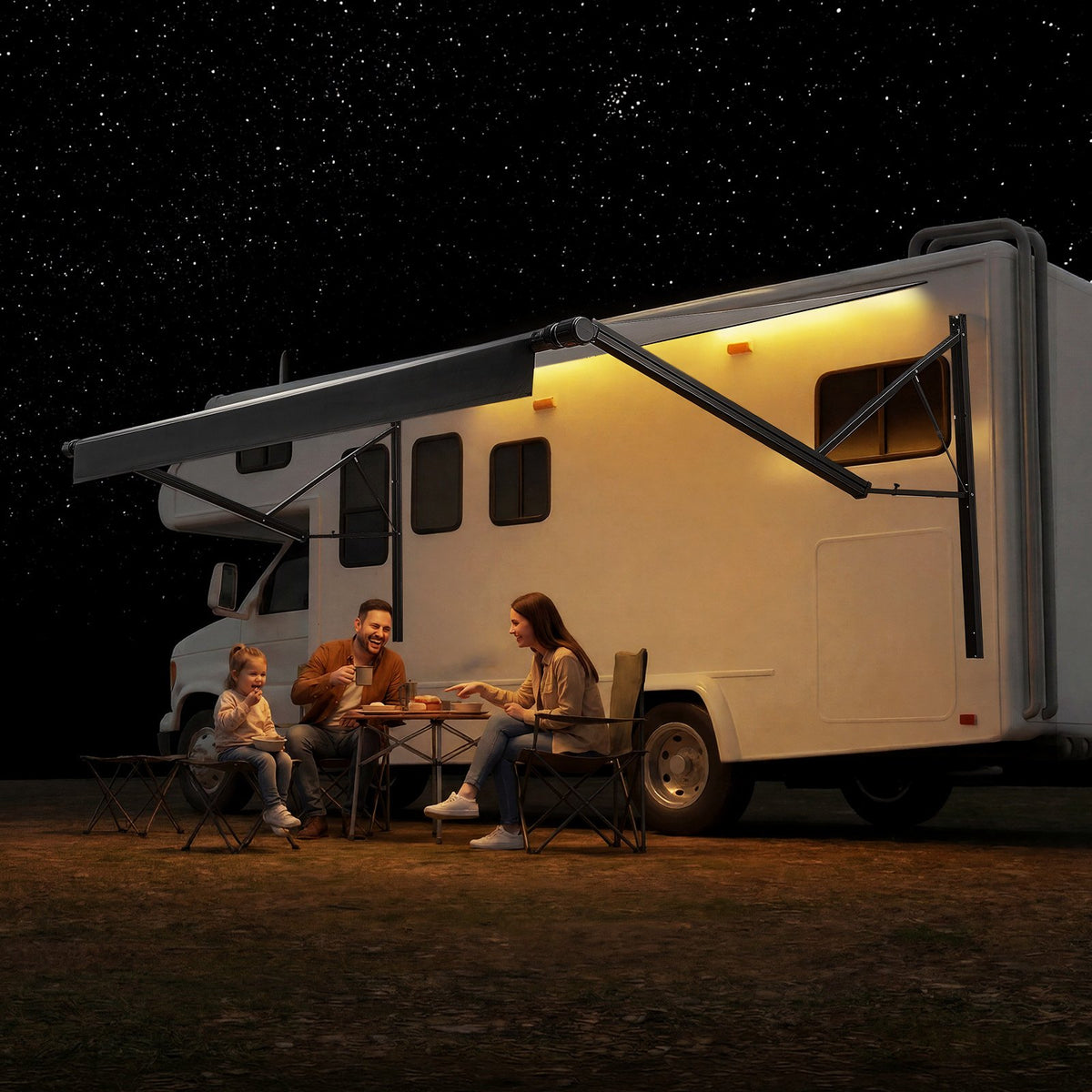 VEVOR Motorized RV Awning Complete Kit, 15.06FT Electric Retractable RV Awning with Aluminum Alloy Frame & Waterproof Fabric, Outdoor Camping Trailer Awnings Fit Most RVs (15FT Type, Gradient Black) - DDKSSSFCZYP1FIVQR001V9 - view 9