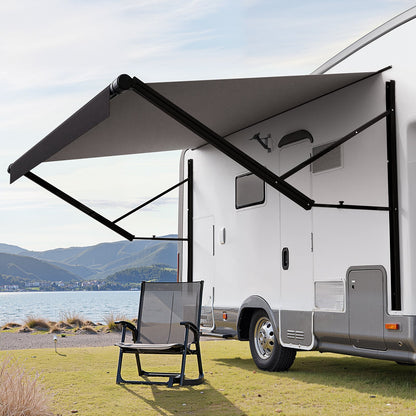 VEVOR Motorized RV Awning Complete Kit, 16' Retractable Awning with Aluminum Alloy Frame, Outdoor Trailer Awning, Fit for Most RVs(Black Fade) - DDKSSSFCZYP1R5K9TV9 - view 9