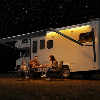 VEVOR Motorized RV Awning Complete Kit, 20.06FT Electric Retractable RV Awning with Aluminum Alloy Frame & Waterproof Fabric, Outdoor Camping Trailer Awnings Fit Most RVs (20FT Type, Gradient Black) - DDKSSSFCZYP236GD3001V9 - view 9