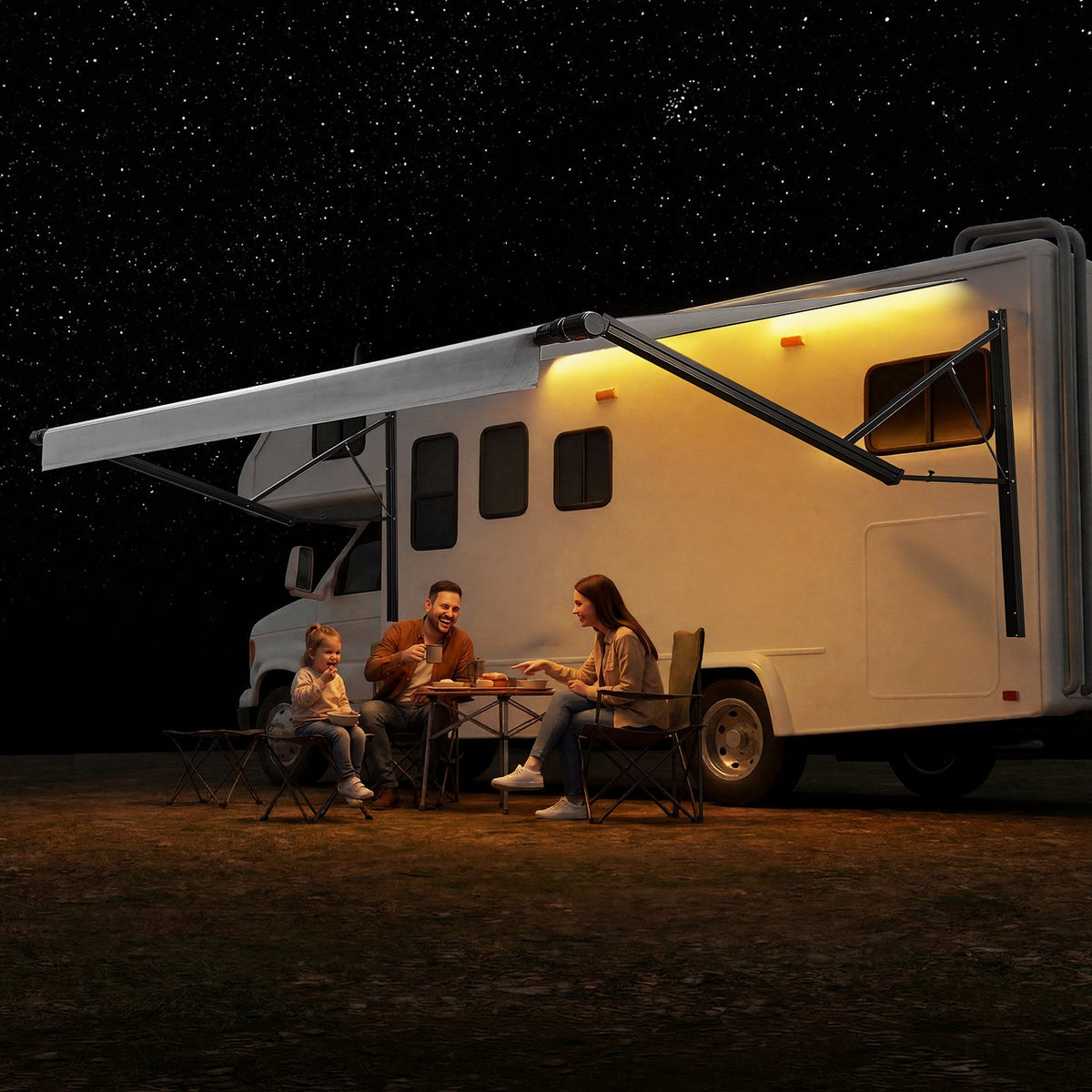 VEVOR Motorized RV Awning Complete Kit, 21.06FT Electric Retractable RV Awning with Aluminum Alloy Frame & Waterproof Fabric, Outdoor Camping Trailer Awnings Fit Most RVs (21FT Type, Gradient Gray) - DDKSSSFCZYP291R62001V9 - view 9