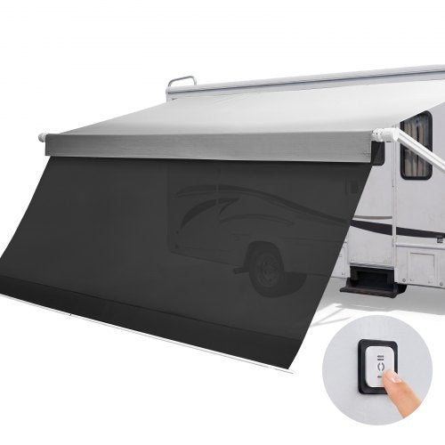 VEVOR Motorized RV Awning Complete Kit & Sunshade Screen, 18.06FT Electric Retractable RV Awning with Aluminum Alloy Frame & Waterproof Fabric, Outdoor Camping Trailer Awnings Fit Most RVs (18FT Type) - DDKSSSFCZYP2U1EJM001V9 - view 2
