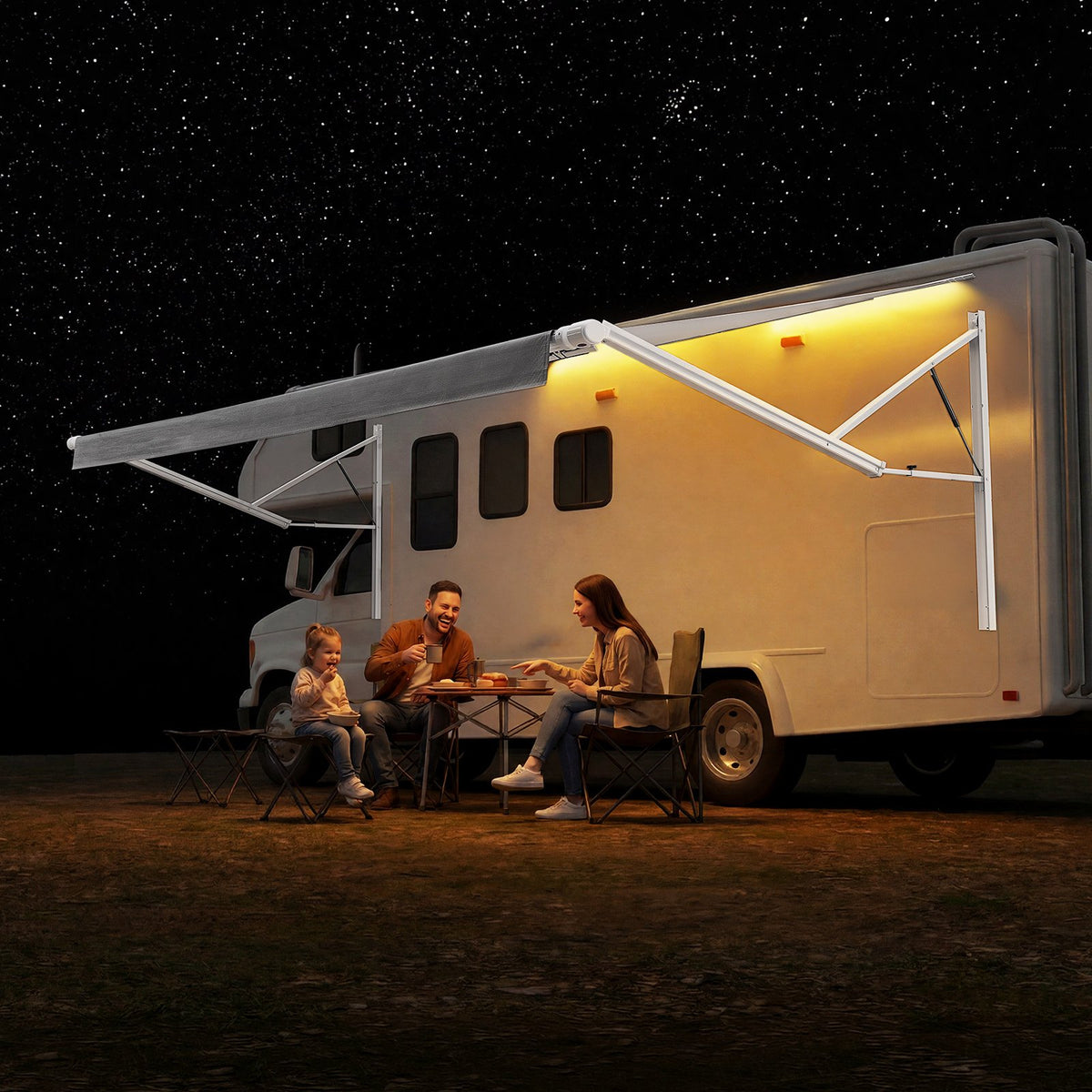VEVOR Motorized RV Awning Complete Kit & Sunshade Screen, 18.06FT Electric Retractable RV Awning with Aluminum Alloy Frame & Waterproof Fabric, Outdoor Camping Trailer Awnings Fit Most RVs (18FT Type) - DDKSSSFCZYP2U1EJM001V9 - view 9