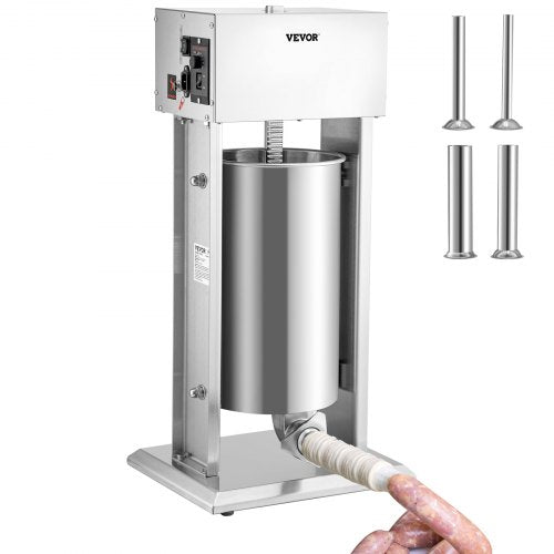VEVOR Electric Stuffer, 15L Large Capacity, 260W Vertical Sausage Stuffer with Speed Stepless, 304 Stainless Steel Sausage Machine with 4 Stuffing Tubes, Foot Pedal for Household - DDLSBX15L260W11X8V1 - view 1
