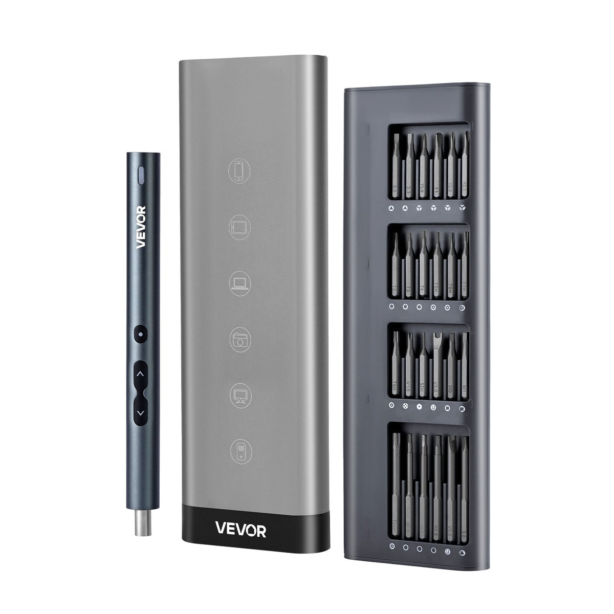 VEVOR Electric Precision Screwdriver Set, 48 Magnetic Bits, Mini Electric Screwdriver with Magnetic Storage Box, S2 Steel Bits, LED Light, Type-C Charging, for Phone, Laptop, and Electronics Repair - DDLSD4V350MAY238C001V9 - view 1