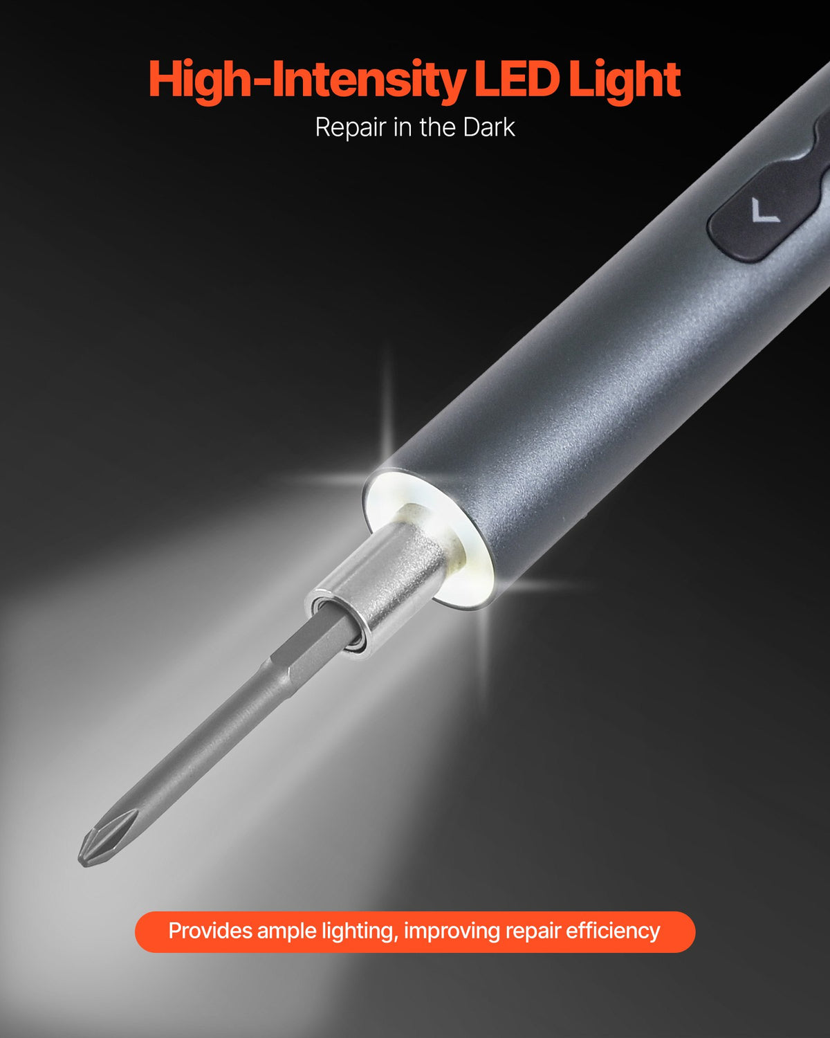 VEVOR Electric Precision Screwdriver Set, 48 Magnetic Bits, Mini Electric Screwdriver with Magnetic Storage Box, S2 Steel Bits, LED Light, Type-C Charging, for Phone, Laptop, and Electronics Repair - DDLSD4V350MAY238C001V9 - view 6