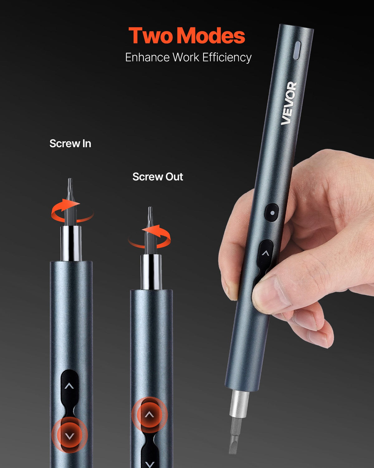 VEVOR Electric Precision Screwdriver Set, 48 Magnetic Bits, Mini Electric Screwdriver with Magnetic Storage Box, S2 Steel Bits, LED Light, Type-C Charging, for Phone, Laptop, and Electronics Repair - DDLSD4V350MAY238C001V9 - view 7