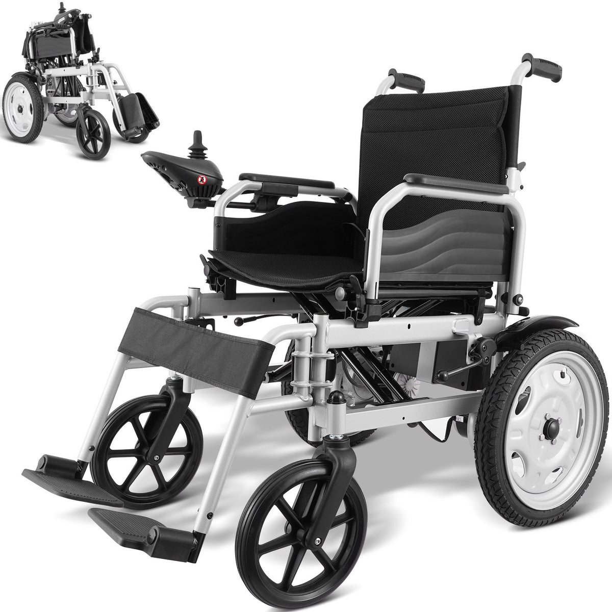 VEVOR Electric Wheelchair for Adults Seniors, 265 lbs Weight Capacity, 17.5in Width Lightweight Foldable Motorized Power Wheelchairs, UP to 12.5Miles Range All Terrain Power Chair, Adjustable Backrest - DDLY300LBS17XVGF9V1 - view 1