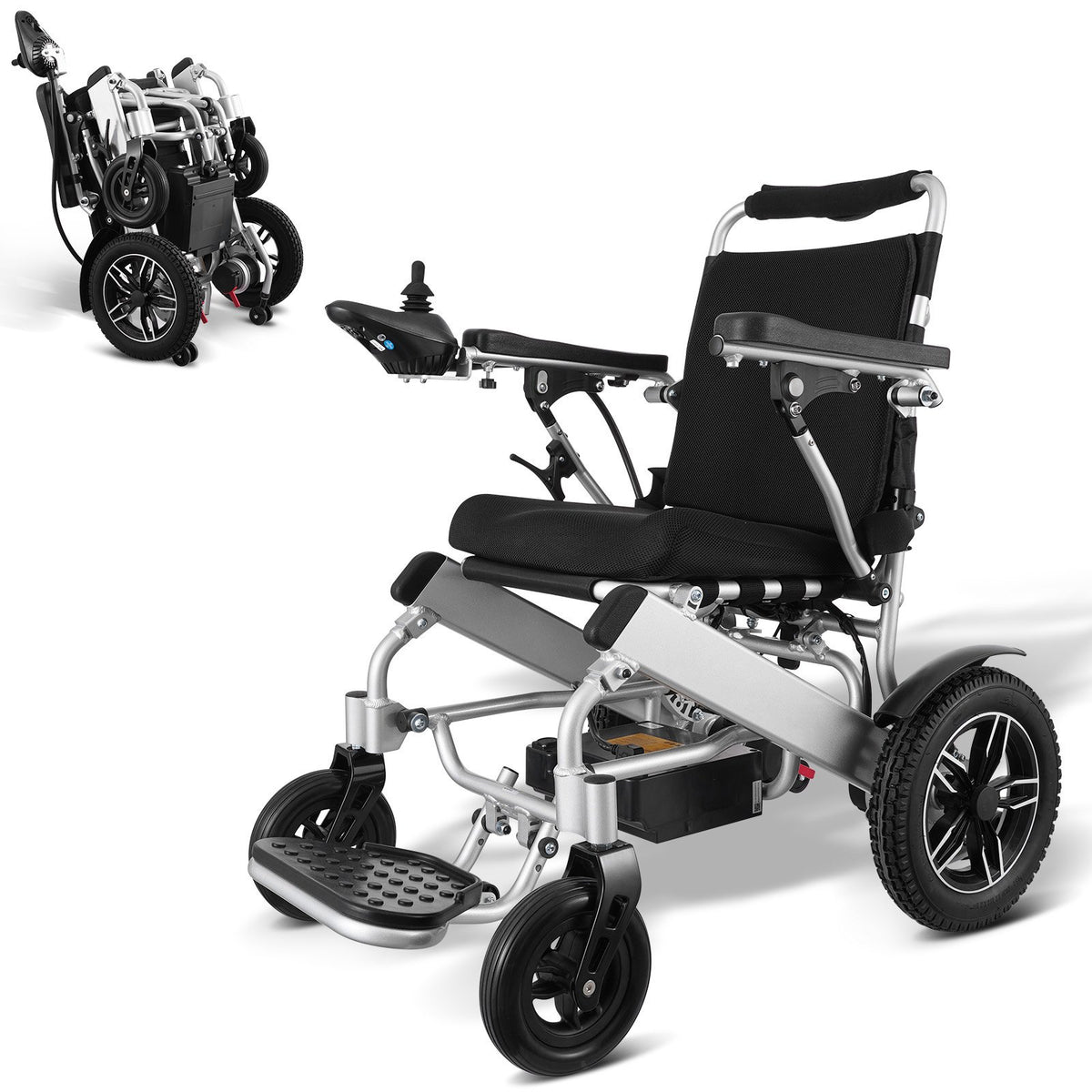 VEVOR Electric Wheelchair for Adults Seniors, 300 lbs Weight Capacity, 17.7 in Width Lightweight Foldable Motorized Power Wheelchairs, Long Range All Terrain Aluminum Alloy Chair, Adjustable Backrest - DDLY330LBS177WTCMV1 - view 1