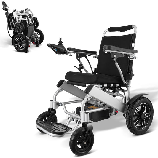 VEVOR Electric Wheelchair for Adults Seniors, 300 lbs Weight Capacity, 17.7 in Width Lightweight Foldable Motorized Power Wheelchairs, Long Range All Terrain Aluminum Alloy Chair, Adjustable Backrest - DDLY330LBS177WTCMV1 - view 1