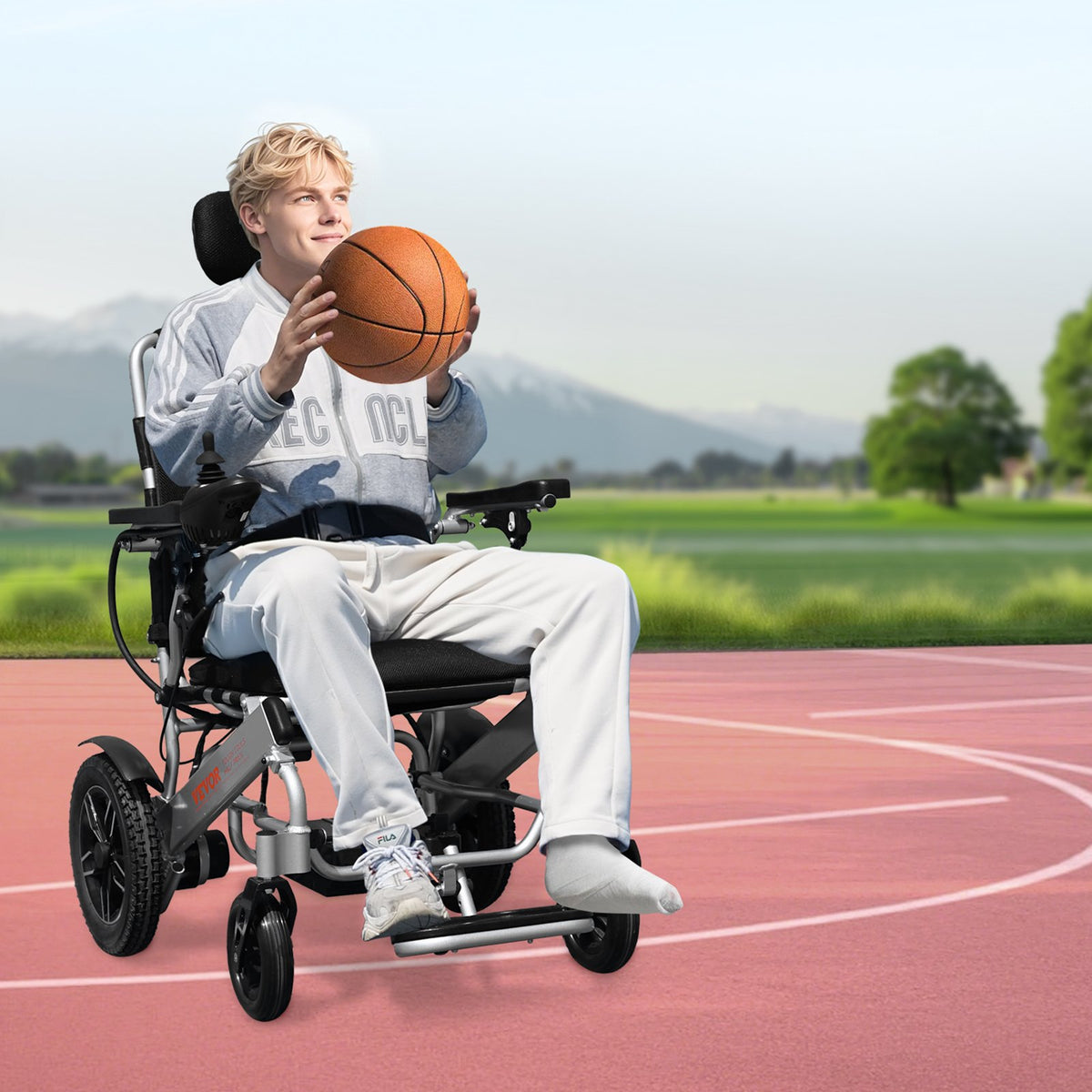 VEVOR Electric Wheelchair for Adults, 300lbs Capacity with Adjustable Backrest, Foldable Lightweight Motorized Wheelchair,13-Mile Range,All-Terrain Powered,Portable 21” Seat for Seniors & Disabled - DDLYLHJ300LBLSZQT001V1 - view 9