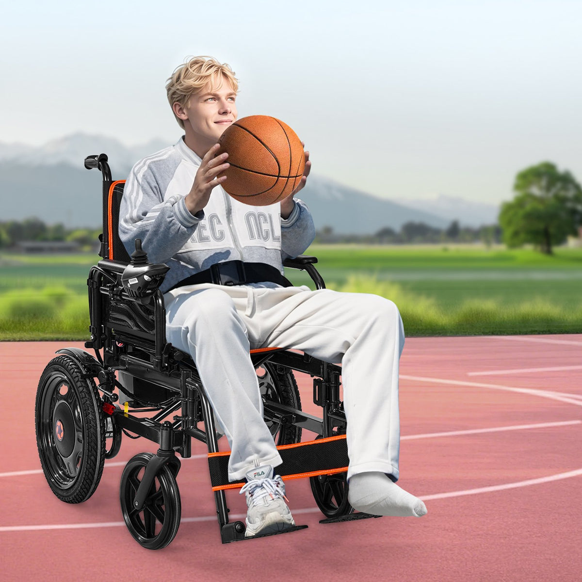 VEVOR Electric Wheelchair for Adults, 265lbs Capacity, Foldable & Lightweight Motorized Wheelchair, 13-Mile Long Travel Range, All-Terrain Powered Chair, Portable for Seniors & Disabled - DDLYTG265LBSCF1J6001V1 - view 9