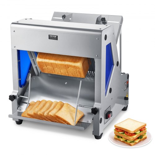 VEVOR Electric Bread Slicer, 370W Bread Slicing Machine, Die-Cast Aluminum Countertop Bread Cutter Machine for 12mm Slice Thickness, Commercial & Home Use for Bakeries Restaurants, 120V - DDMBQPJ370W13MLSK001V1 - view 2