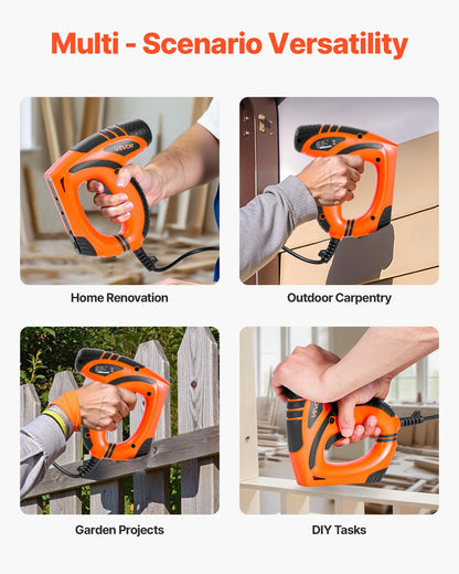 VEVOR Electric Nail Gun, 2-in-1 Staple Gun Brad Nailer, 18 Gauge 5/8 inch, Stapler Brad Nailer with 1000 Pcs Staples and 1000 Pcs Nails, Non-Slip Rubber Grip, for Woodworking and DIY Projects - DDMDQQX2H158CW8EZ001V1 - view 7