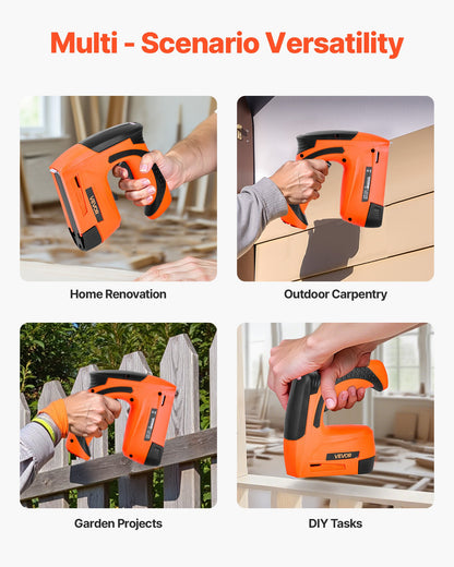 VEVOR Cordless Brad Nailer, 2-in-1 Nail Gun Staple Gun, 18 Gauge 5/8 inch, Battery Powered, with 1000 Pcs Staples and 1000 Pcs Nails, Non-Slip Rubber Grip, for Woodworking, Carpentry and DIY Projects - DDMDQQX2H158E0IXX001V1 - view 7