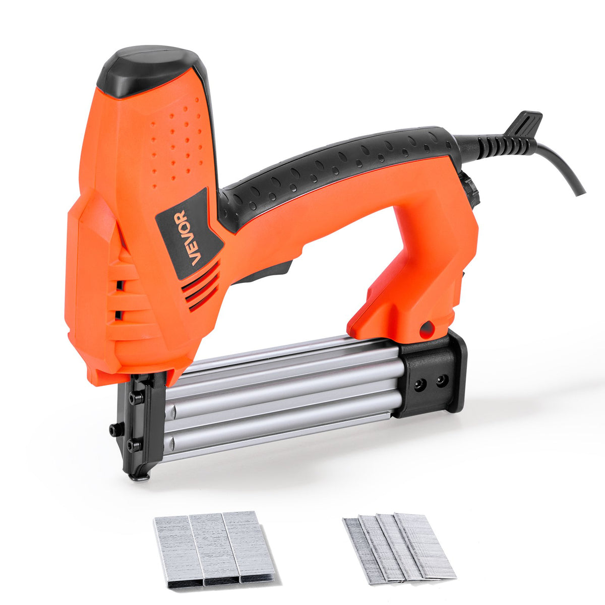 VEVOR Electric Nail Gun, 2-in-1 Staple Gun Brad Nailer, 18 Gauge 1-1/4 inch, Stapler Brad Nailer with 1000 Pcs Staples and 1000 Pcs Nails, Non-Slip Rubber Grip, for Woodworking and DIY Projects - DDMDQZX2H111W1Y7I001V1 - view 1