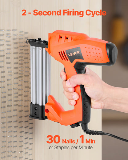 VEVOR Electric Nail Gun, 2-in-1 Staple Gun Brad Nailer, 18 Gauge 1-1/4 inch, Stapler Brad Nailer with 1000 Pcs Staples and 1000 Pcs Nails, Non-Slip Rubber Grip, for Woodworking and DIY Projects - DDMDQZX2H111W1Y7I001V1 - view 4
