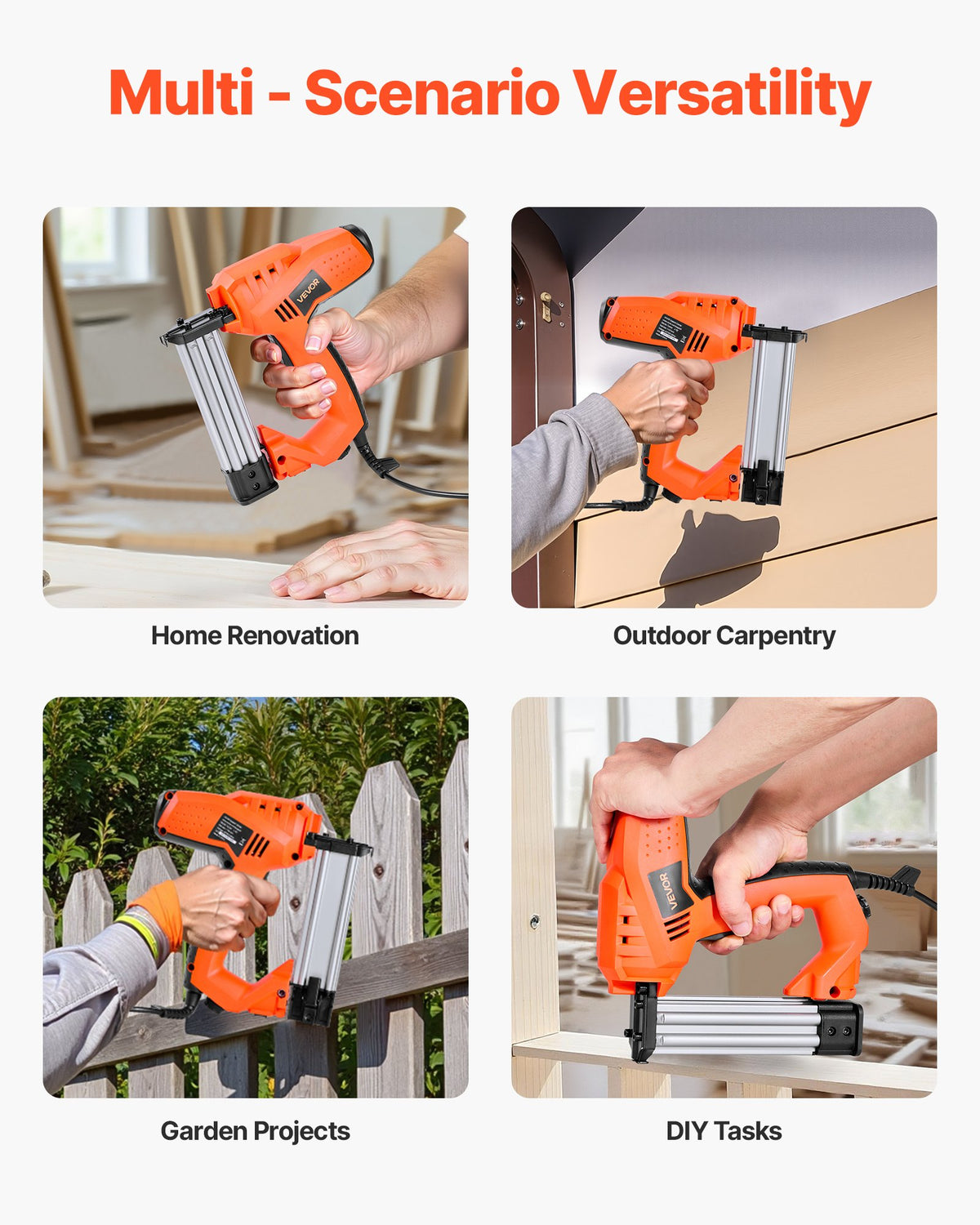 VEVOR Electric Nail Gun, 2-in-1 Staple Gun Brad Nailer, 18 Gauge 1-1/4 inch, Stapler Brad Nailer with 1000 Pcs Staples and 1000 Pcs Nails, Non-Slip Rubber Grip, for Woodworking and DIY Projects - DDMDQZX2H111W1Y7I001V1 - view 7