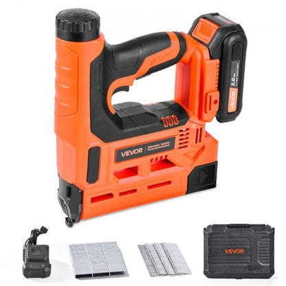 VEVOR Cordless Brad Nailer, 2-in-1 Nail Gun Staple Gun, 18 Gauge 1-1/4 inch, Includes 500 Pcs Staples and 500 Pcs Nails, with Battery and Charger, Non-Slip Rubber Grip, for Woodworking DIY Projects - DDMDQZX2H111YCLVI001V1 - view 2