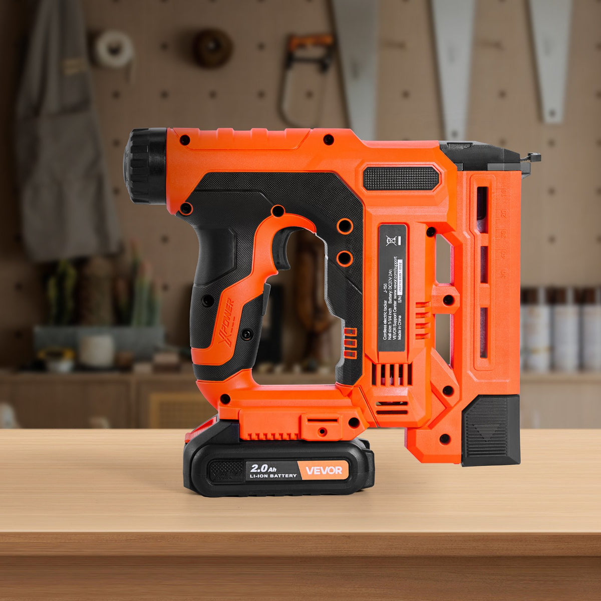 VEVOR Cordless Brad Nailer, 2-in-1 Nail Gun Staple Gun, 18 Gauge 1-1/4 inch, Includes 500 Pcs Staples and 500 Pcs Nails, with Battery and Charger, Non-Slip Rubber Grip, for Woodworking DIY Projects - DDMDQZX2H111YCLVI001V1 - view 9
