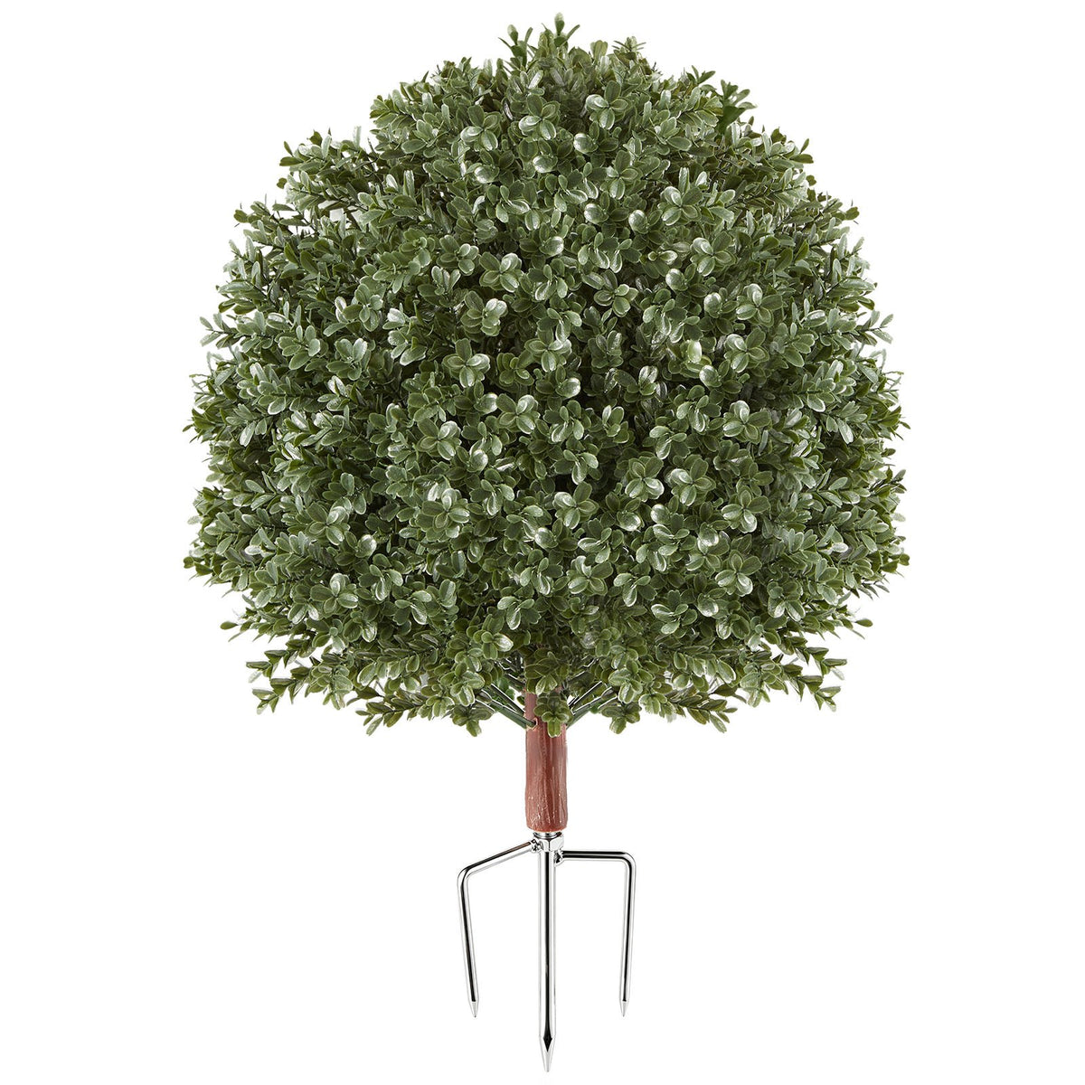 VEVOR Artificial Topiary Ball Boxwood Bush 20 in Set of 2 Green Fake Shrubs, PE Faux Trees with Metal Ground Spikes, Indoor & Outdoor Plant for Front Door, Entryway, Porch, Balcony, Patio, Garden - DDMJCRGXJ20IZF8MN001V0 - view 10