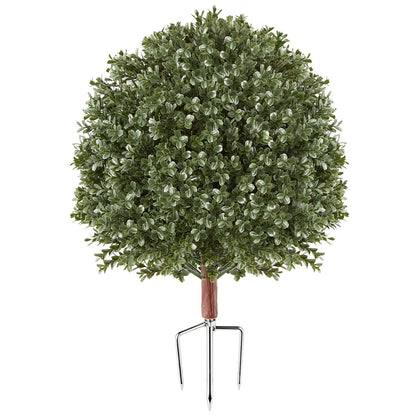 VEVOR Artificial Topiary Ball Boxwood Bush 20 in Set of 2 Green Fake Shrubs, PE Faux Trees with Metal Ground Spikes, Indoor & Outdoor Plant for Front Door, Entryway, Porch, Balcony, Patio, Garden - DDMJCRGXJ20IZF8MN001V0 - view 10