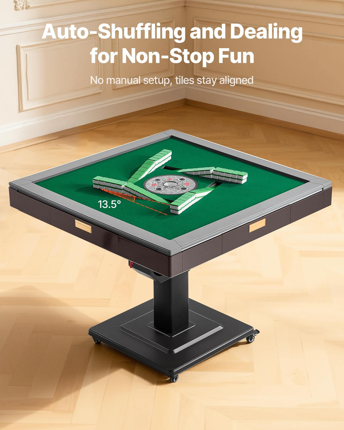 VEVOR Automatic Mahjong Table with Wheels, 2 Sets of 40 mm Tiles (164 Pcs), Roller Coaster Style Mahjong-Table, Foldable and Automatic Shuffler, for Home, Outdoor Leisure & Gifts for Mahjong Players - DDMJZXYS40MMEU2VX002V1 - view 3