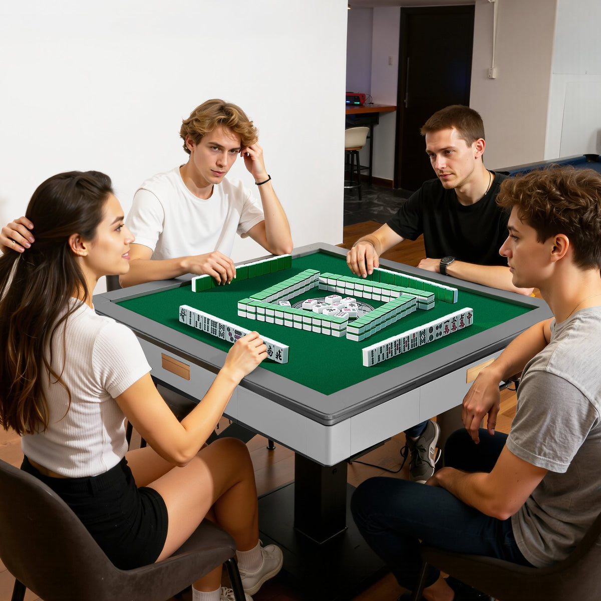 VEVOR Automatic Mahjong Table with Wheels, 2 Sets of 42 mm Tiles (152 Pcs), Roller Coaster Style Mahjong-Table, Foldable and Automatic Shuffler, for Home, Outdoor Leisure & Gifts for Mahjong Players - DDMJZXYS42MM4Q65O002V1 - view 9