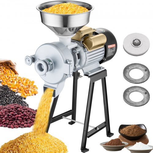VEVOR Electric Grain Mill Grinder, 3000W Spice Grinders, Commercial Corn Mill with Funnel, Thickness Adjustable Powder Machine, Heavy Duty Feed Flour Cereal Mill Wheat Grinders, Dry & Wet Grinder - DDMPSGWYMJLJOM53QV1 - view 2