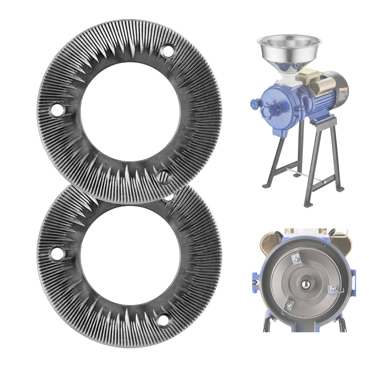 VEVOR 2PCS Grinding Sheets for Electric Grain Mill Grinder, Cast Iron Dry Grinding Discs, Replacement Grinding Plates Compatible with VEVOR GM-001, GM-002, GM-003 Corn Spice Mill Grinder - DDMPSGWYMJZTDXB5V001V0 - view 1