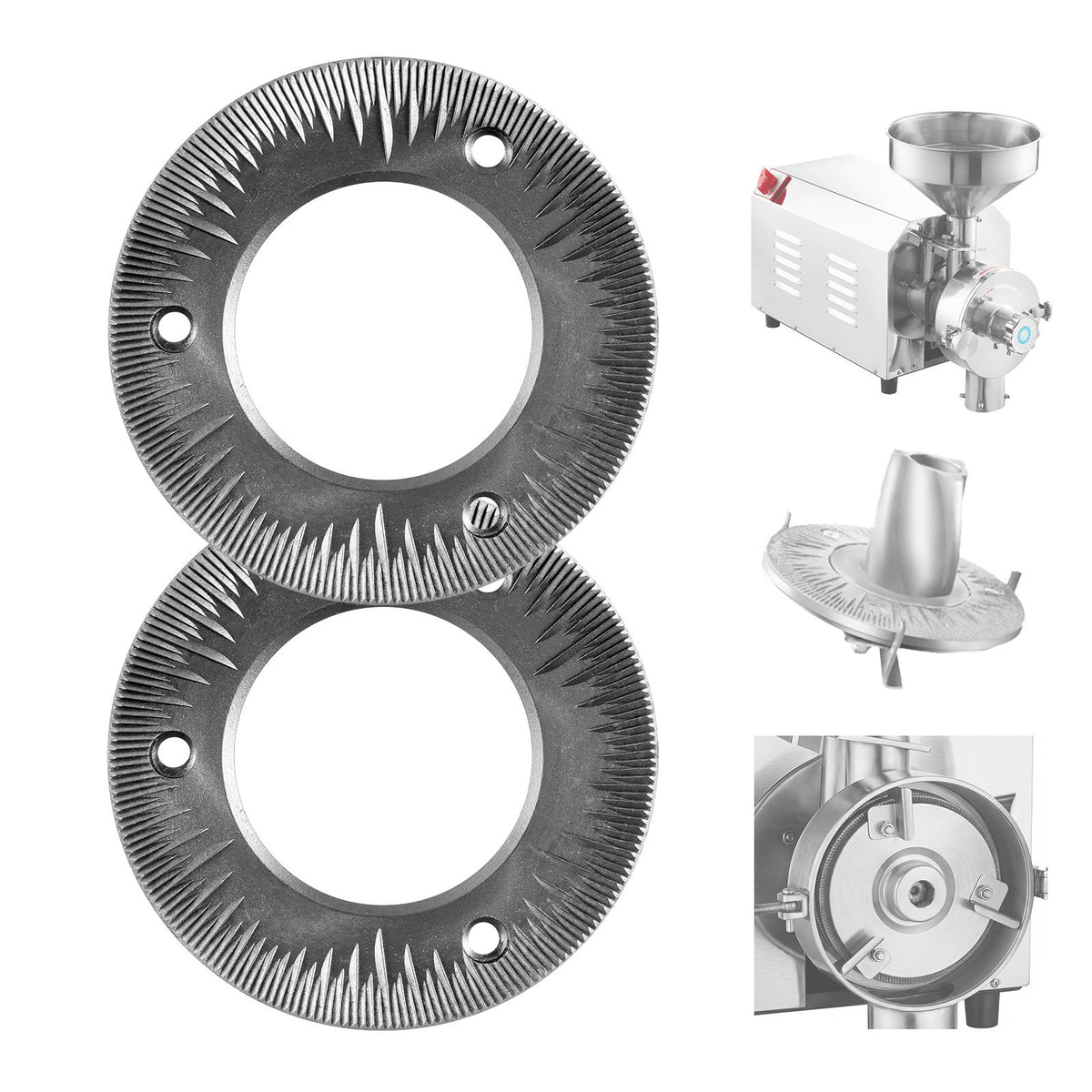 VEVOR 2PCS Grinding Sheets for Electric Grain Mill Grinder, Cast Iron Dry Grinding Discs, Replacement Grinding Plates Compatible with VEVOR HN-2200, HN-3000 Corn Spice Mill Grinder - DDMPSGWYMJZTQ4ZMQ001V0 - view 1
