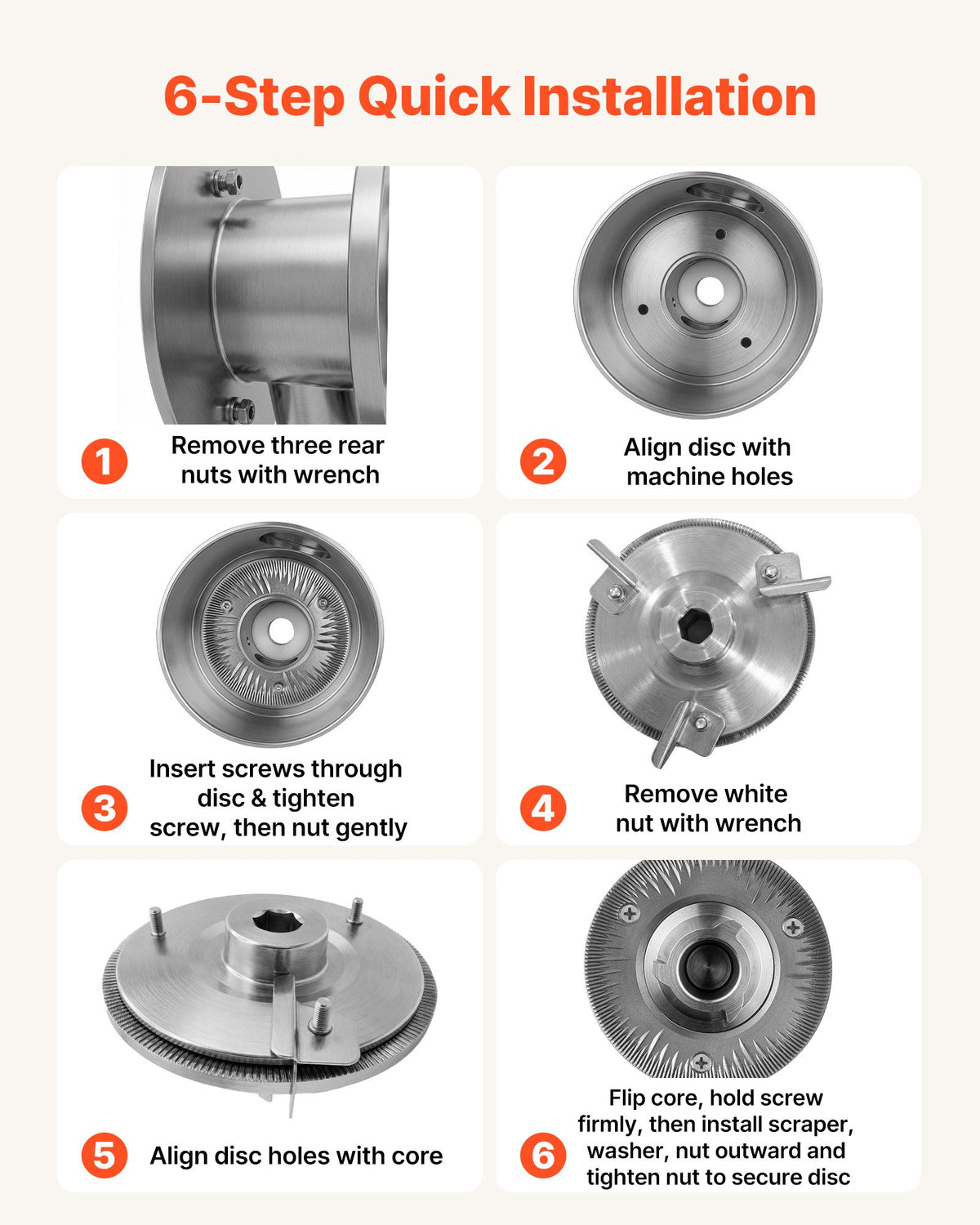 VEVOR 2PCS Grinding Sheets for Electric Grain Mill Grinder, Cast Iron Dry Grinding Discs, Replacement Grinding Plates Compatible with VEVOR HN-2200, HN-3000 Corn Spice Mill Grinder - DDMPSGWYMJZTQ4ZMQ001V0 - view 6
