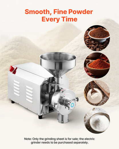 VEVOR 2PCS Grinding Sheets for Electric Grain Mill Grinder, Cast Iron Dry Grinding Discs, Replacement Grinding Plates Compatible with VEVOR HN-2200, HN-3000 Corn Spice Mill Grinder - DDMPSGWYMJZTQ4ZMQ001V0 - view 7