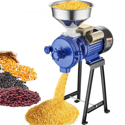 VEVOR Electric Grain Mill Grinder, 3000W Spice Grinders, Commercial Corn Mill with Funnel, Thickness Adjustable Powder Machine, Heavy Duty Feed Flour Cereal Mill Wheat Grinders, Dry Grinder - DDMPSGWYMJZTWGW67V1 - view 2