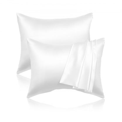 VEVOR Satin Pillowcase, 2 Pack Standard Size Satin Pillow Cases for Hair and Skin, Similar to Silk Pillowcases with Hidden Zipper, Smooth, Soft and Breathable Cooling Pillowcase, for Sleeping (White) - DDMZTTSTANDAWQ4PU001V0 - view 2