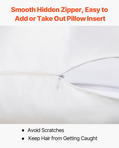 VEVOR Satin Pillowcase, 2 Pack Standard Size Satin Pillow Cases for Hair and Skin, Similar to Silk Pillowcases with Hidden Zipper, Smooth, Soft and Breathable Cooling Pillowcase, for Sleeping (White) - DDMZTTSTANDAWQ4PU001V0 - view 6