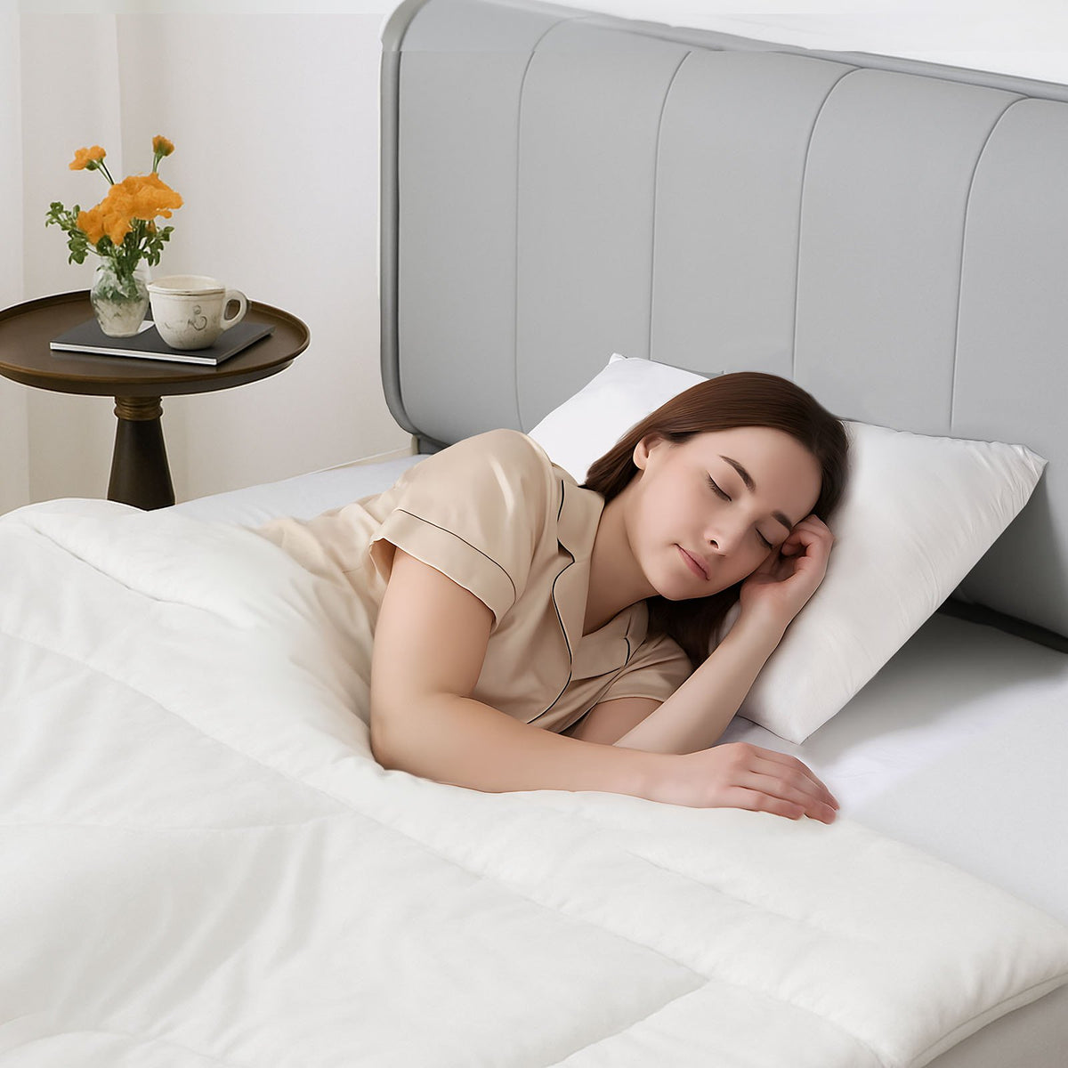 VEVOR Satin Pillowcase, 2 Pack Standard Size Satin Pillow Cases for Hair and Skin, Similar to Silk Pillowcases with Hidden Zipper, Smooth, Soft and Breathable Cooling Pillowcase, for Sleeping (White) - DDMZTTSTANDAWQ4PU001V0 - view 9