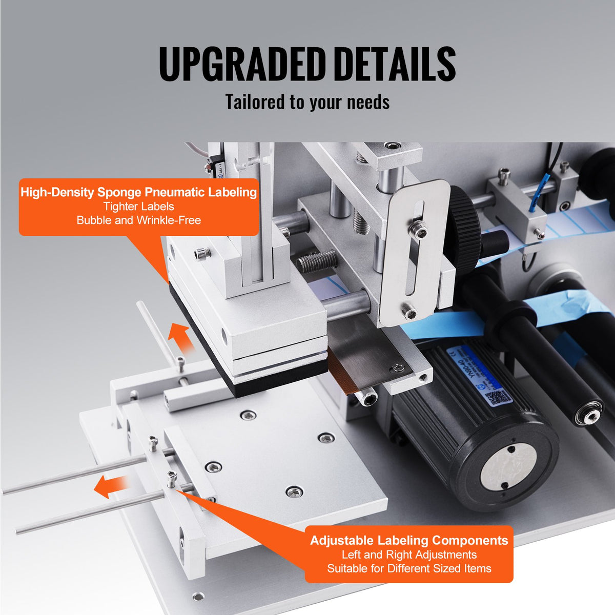 VEVOR Electric Flat Labeling Machine, 25-60pcs/min, Flat Surface Label Applicator for Cardboard Boxes/Square Bottles/Tin Cans, Labeler Suitable for Item Size Range of 4.72 x 5.9 x (0.98-3.54) inches - DDPMTBJW11GXWUYYLV1 - view 5